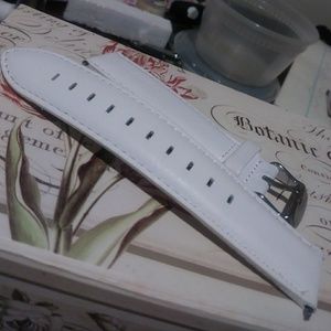 White leather watch band